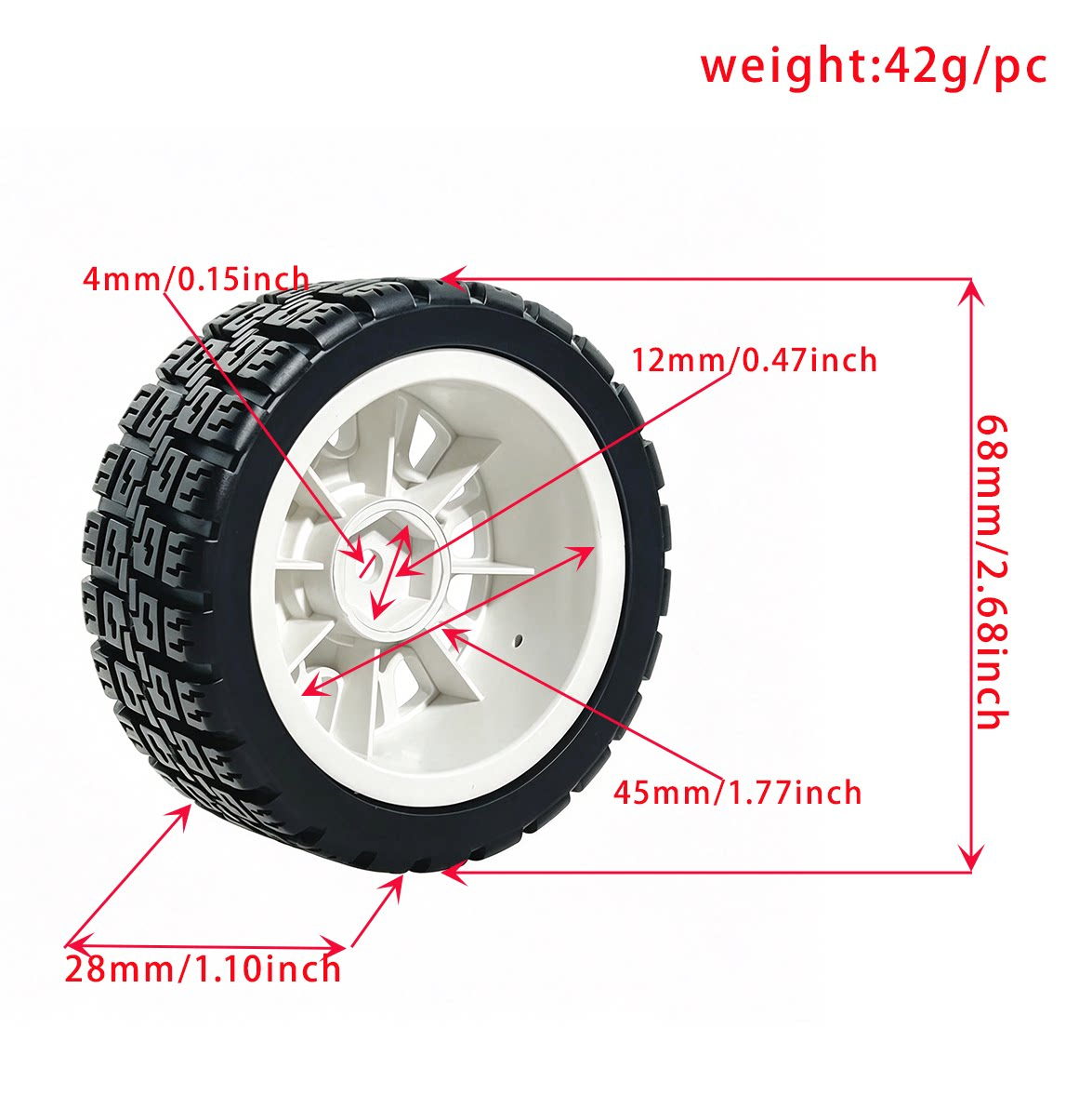 1/10 RC Rally Car 4Pcs 68mm Gr - Tamiya Model Rc Car 评论和价格
